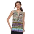 Women's Dana Buchman Crepe Sleeveless Blouse, Size: Xl, Purple