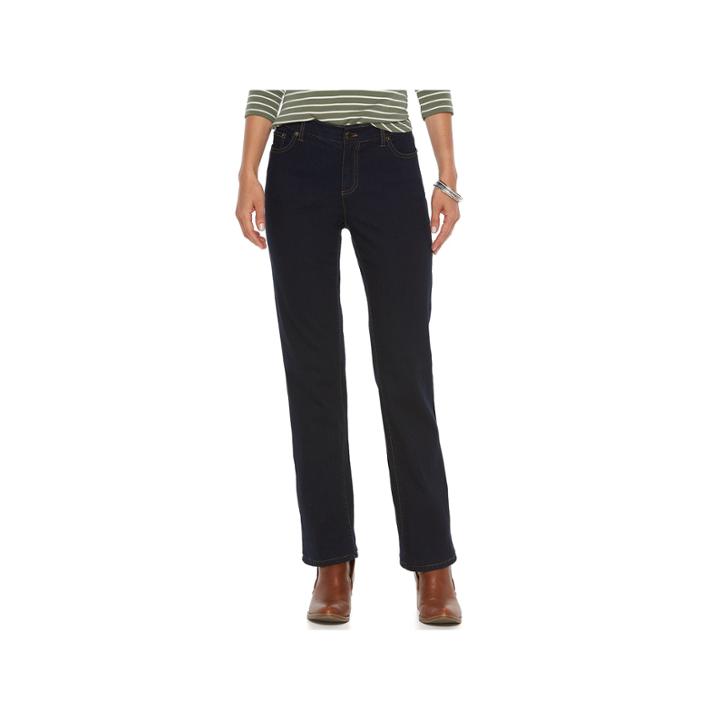 Women's Chaps Classic Fit Straight-leg Jeans, Size: 8 Short, Blue