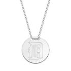 Detroit Tigers Sterling Silver Disc Pendant Necklace, Women's, Size: 16, Grey