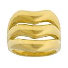 Gold Tone Stainless Steel Openwork Ring, Women's, Size: 6, Yellow