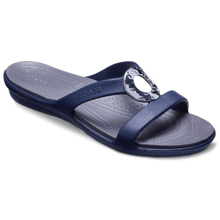Crocs Sanrah Women's Slide Sandals, Size: 11, Light Blue