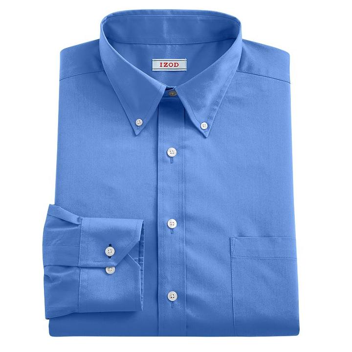 Men's Izod Regular-fit Plaid Stretch Dress Shirt - Men, Size: M-32/33, Brt Blue