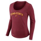 Women's Nike Iowa State Cyclones Slubbed Dri-fit Tee, Size: Medium, Red