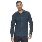 Men's Apt. 9&reg; Slim-fit Stretch Button-down Shirt, Size: Large Slim, Turquoise/blue (turq/aqua)