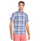 Big & Tall Izod Regular-fit Plaid Chambray Button-down Shirt, Men's, Size: 2xb, Dark Blue
