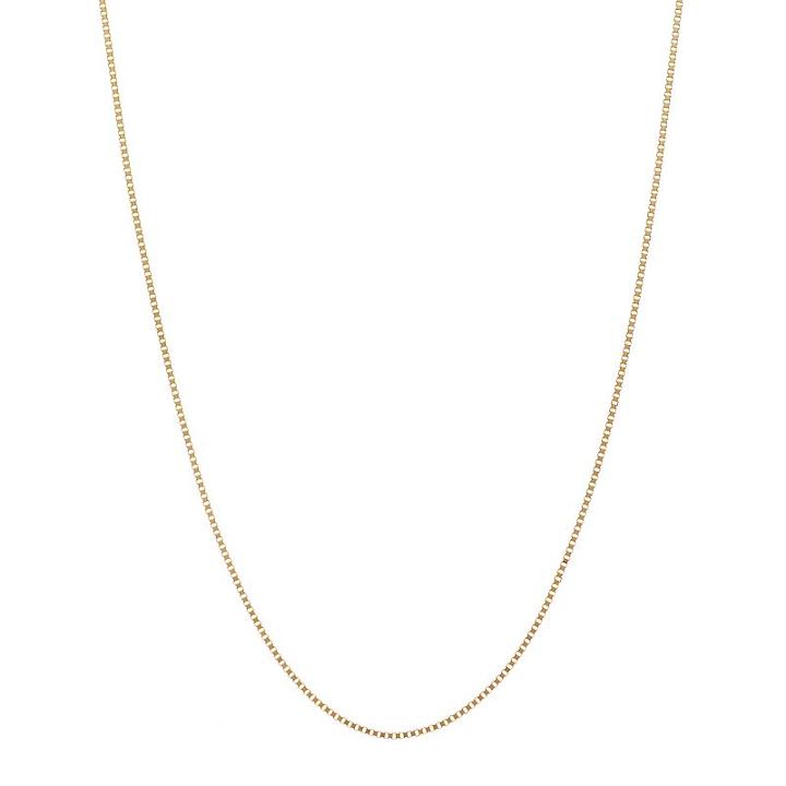 18k Gold Box Chain Necklace - 20 In, Women's, Size: 20, Yellow