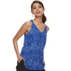 Women's Apt. 9&reg; Printed Crisscross Tank, Size: Medium, Blue