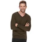 Men's Marc Anthony Slim-fit Soft-touch Modal V-neck Sweater, Size: Small, Dark Green
