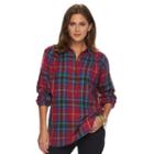 Women's Chaps Plaid Button-down Shirt, Size: Small, Pink Ovrfl