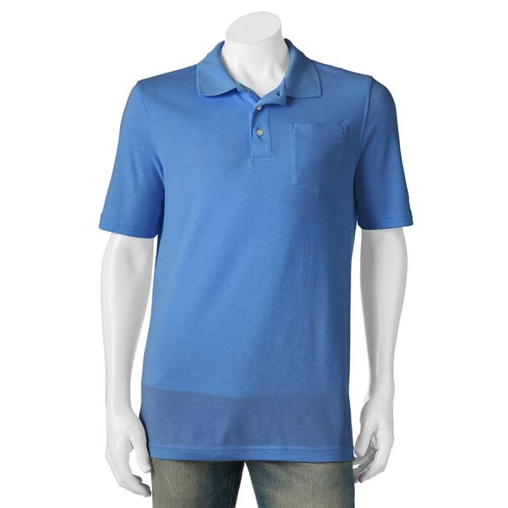 Men's Croft & Barrow&reg; Signature Pocket Polo, Size: Xxl, Blue (navy)