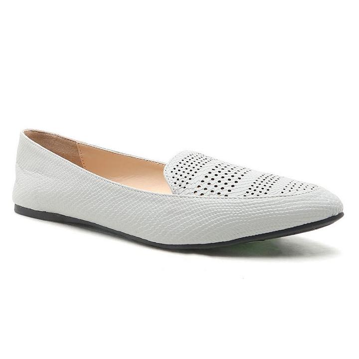 Qupid Swift Women's Perforated Flats, Girl's, Size: 7, Grey