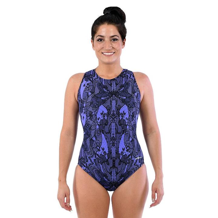 Women's Dolfin Printed Moderate One-piece Lapsuit, Size: 12 Comp, Lt Green
