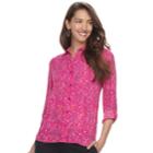 Women's Apt. 9&reg; Convertible Button Tab Blouse, Size: Xl, Dark Pink