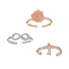 Mudd&reg; Infinity, Flower & Bird Toe Ring Set, Women's, Multicolor
