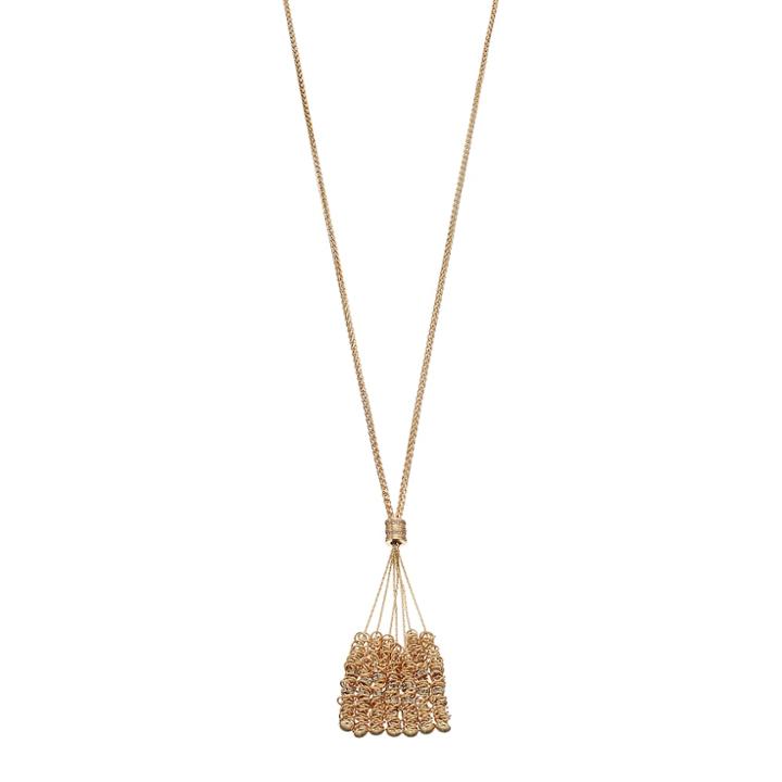 Dana Buchman Long Ring Cluster Tassel Y Necklace, Women's, Gold