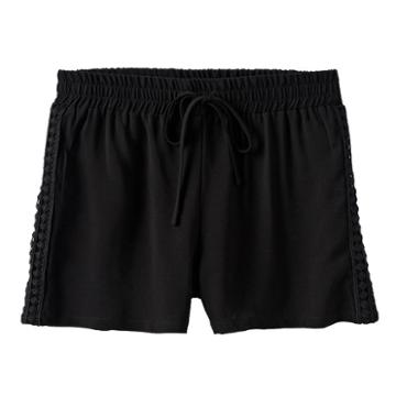 Girls 7-16 Joey B Crochet Side Soft Shorts, Girl's, Size: Medium, Black
