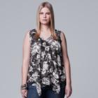 Plus Size Simply Vera Vera Wang Handkerchief Tank, Women's, Size: 3xl, Grey