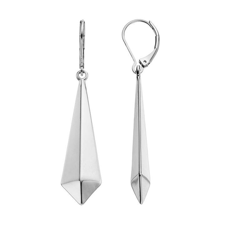 Simply Vera Vera Wang Pyramid Linear Drop Earrings, Women's, Silver