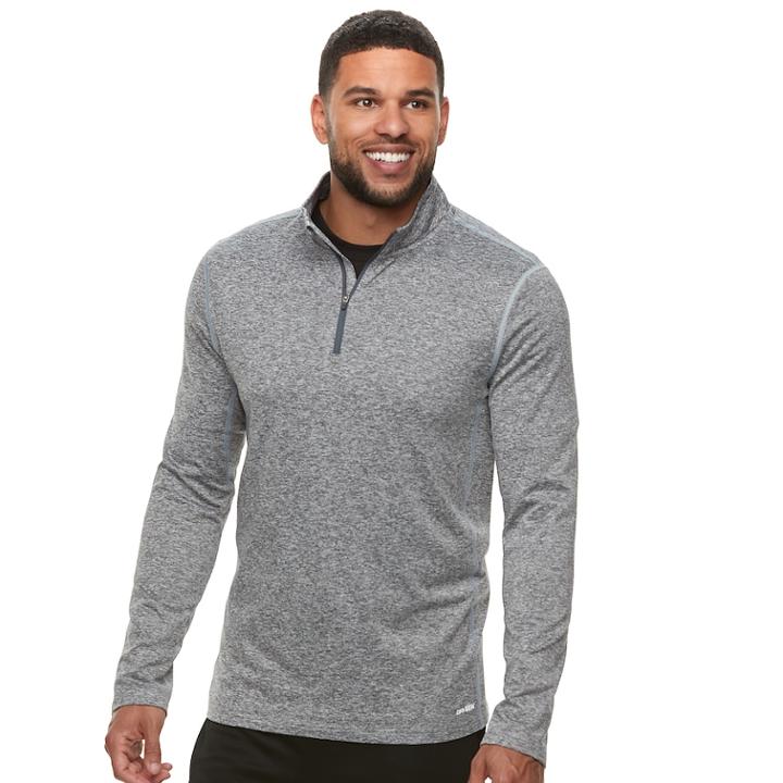 Men's Tek Gear Stretch Quarter-zip Top, Size: Medium, Med Blue