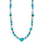 Napier Simulated Turquoise Beaded Long Necklace, Women's, Turq/aqua