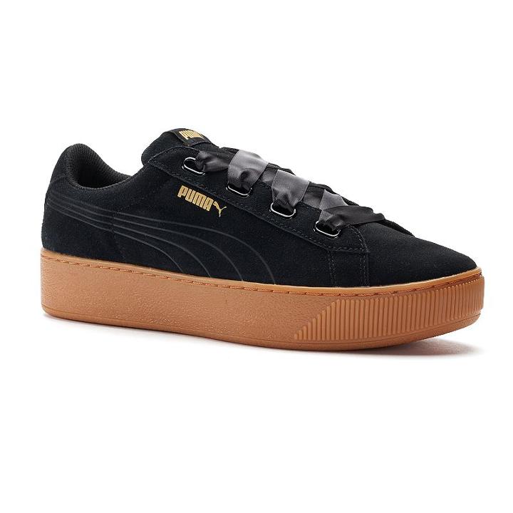 Puma Vikky Platform Ribbon Women's Shoes, Size: 9, Black