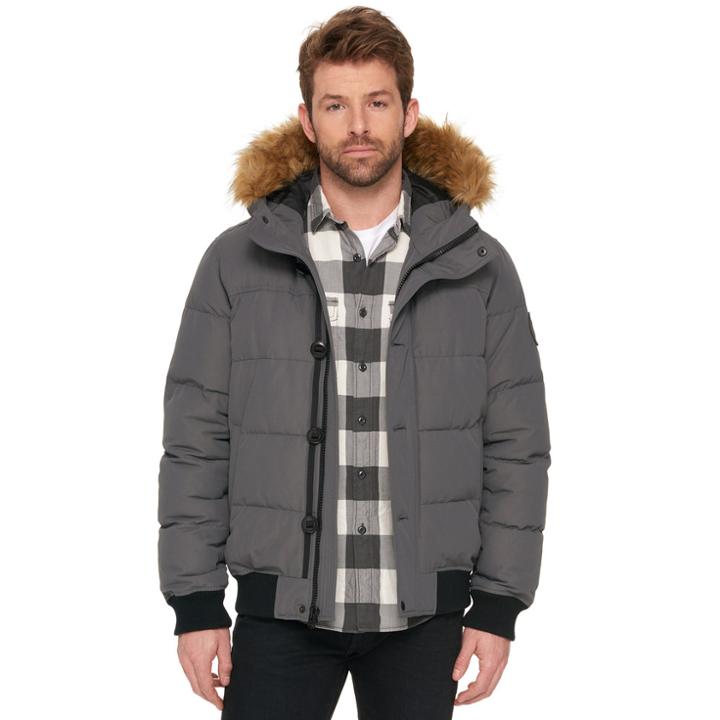 Men's Levi's&reg; Snorkel Puffer Parka, Size: Medium, Dark Grey