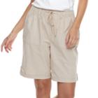 Women's Gloria Vanderbilt Jamy Sheeting Drawstring Shorts, Size: Small, Med Beige