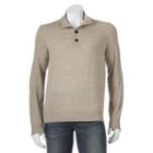 Men's Apt. 9&reg; Modern-fit Solid Merino Mockneck Sweater, Size: Xl, Med Beige