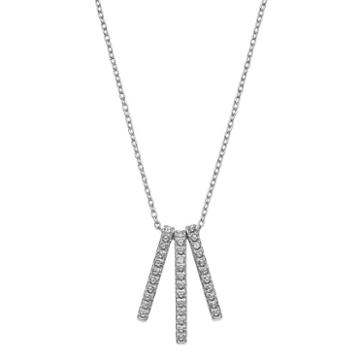 Diamond Splendor Sterling Silver Diamond Accent Stick Pendant, Women's, White