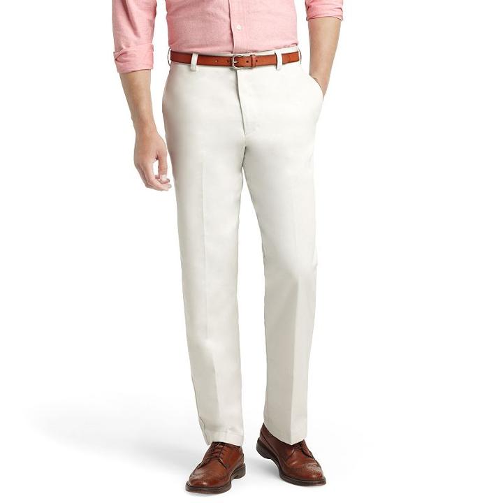 Men's Izod American Chino Classic-fit Wrinkle-free Flat-front Pants, Size: 31x32, Grey