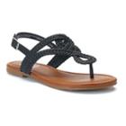 So&reg; Breeze Girls' Slingback Sandals, Size: 1, Black