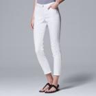 Women's Simply Vera Vera Wang Frayed Skinny Ankle Jeans, Size: 16, White