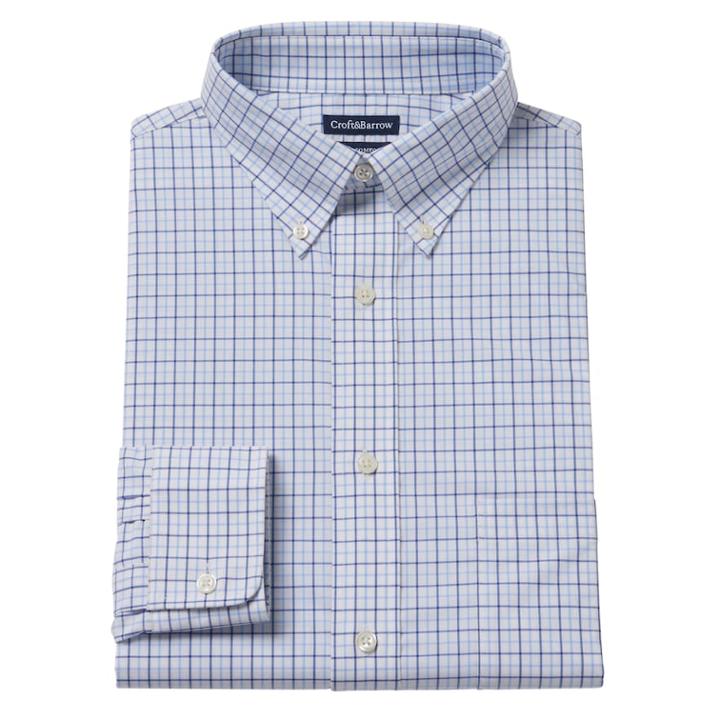 Big & Tall Croft & Barrow&reg; True Comfort Regular-fit Dress Shirt, Men's, Size: 19 38/9b, White