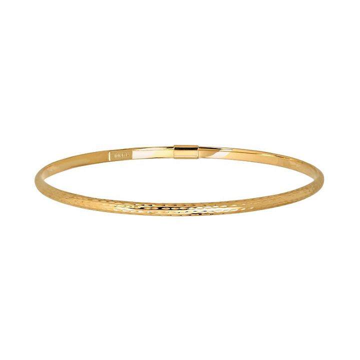 Everlasting Gold 10k Gold Diamond-cut Bangle Bracelet, Women's, Size: 8, Yellow