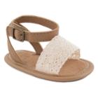 Baby Girl Wee Kids Crochet Lace Sandal Crib Shoes, Size: 2, Natural
