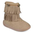 Journee Anza Girls' Ankle Boots, Size: 9 T, Med Beige
