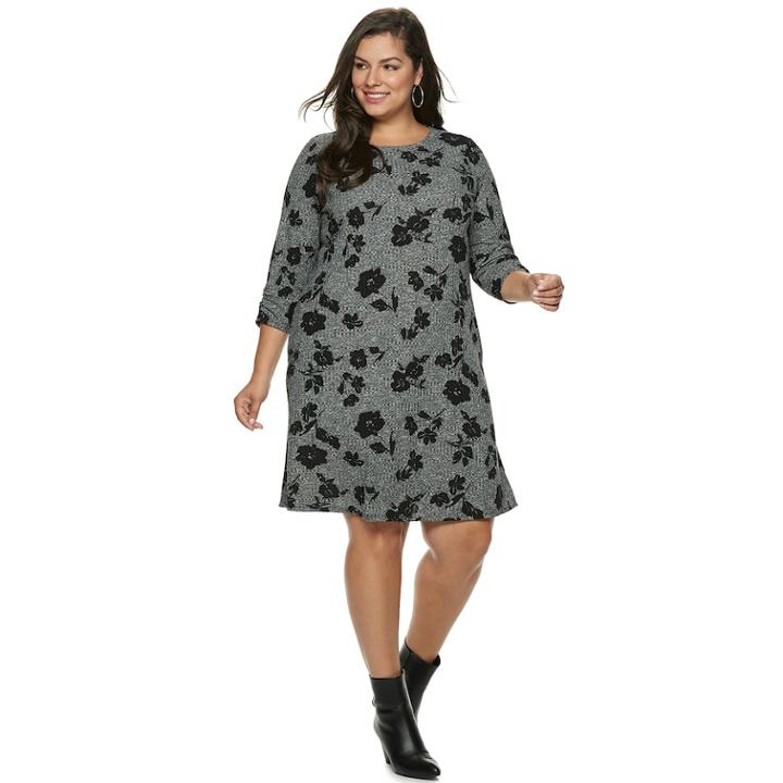 Plus Size Apt. 9&reg; Print Swing Dress, Women's, Size: 1xl, Scattered Floral