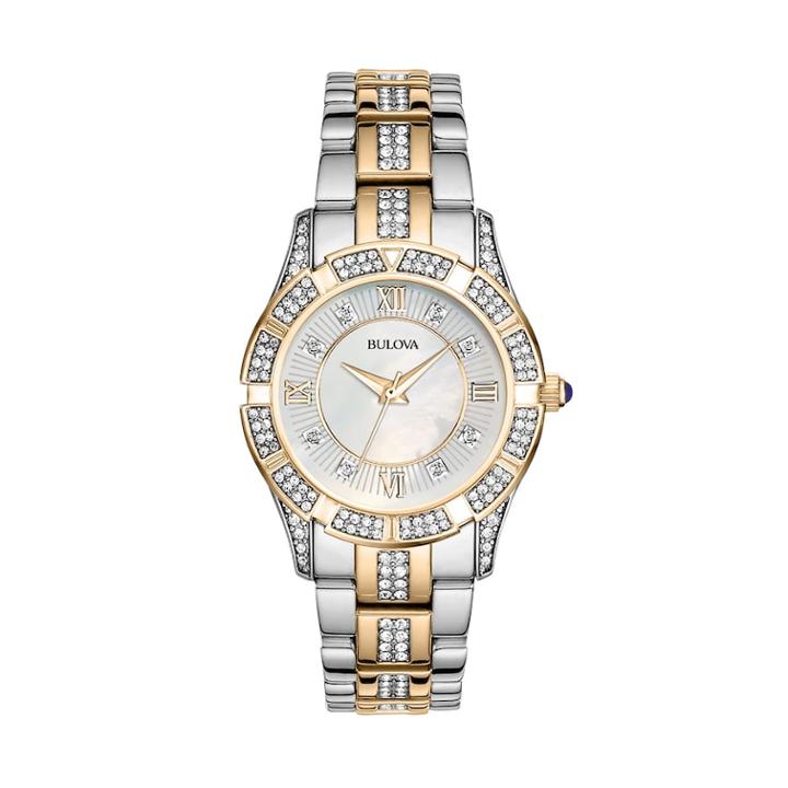 Bulova Women's Crystal Two Tone Stainless Steel Watch - 98l135, Size: Medium, Multicolor