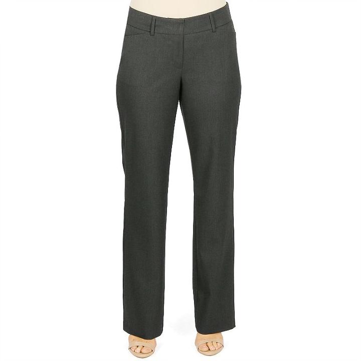Women's Harve Benard Straight-leg Dress Pants, Size: 4, Dark Grey
