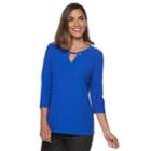 Women's Dana Buchman Keyhole Top, Size: Xl, Med Blue