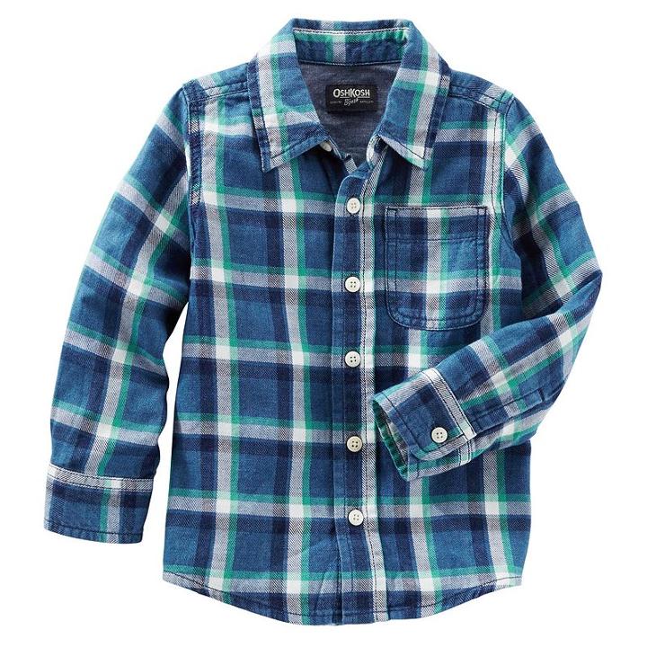 Boys 4-8 Oshkosh B'gosh&reg; Flannel Plaid Button-front Shirt, Boy's, Size: 8, Ovrfl Oth