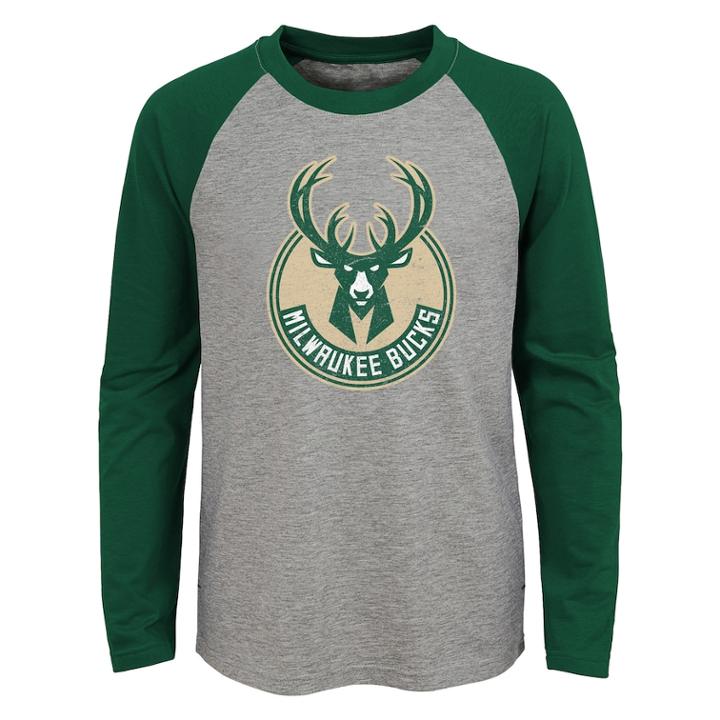 Boys 4-18 Milwaukee Bucks Fadaway Tee, Size: 12-14, Grey
