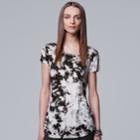 Women's Simply Vera Vera Wang Essential Print Scoopneck Tee, Size: Xl, Oxford