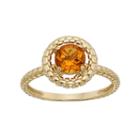 Citrine 14k Gold Halo Ring, Women's, Size: 7, Yellow