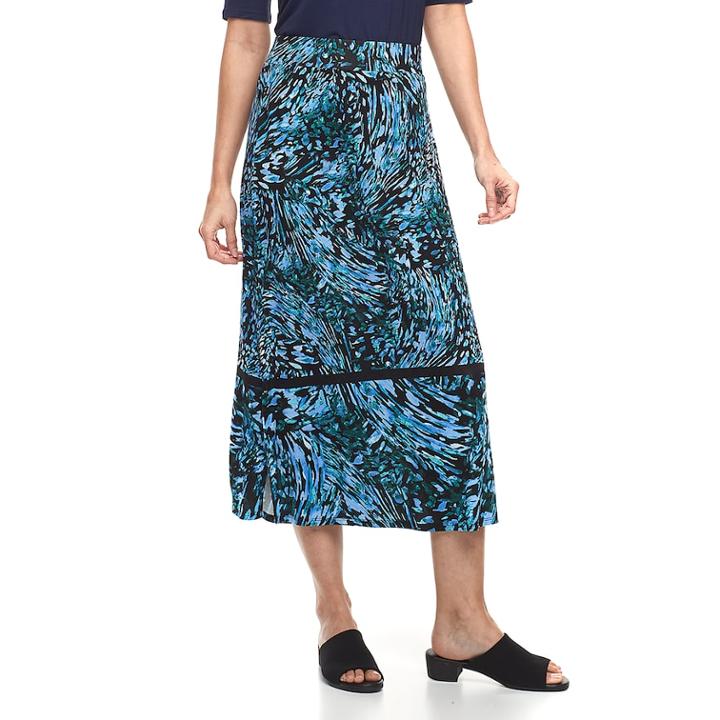 Women's Dana Buchman Side-slit Midi Skirt, Size: Small, Brt Blue
