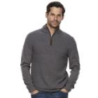 Men's Dockers Comfort Touch Classic-fit Textured Quarter-zip Sweater, Size: Xl, Black