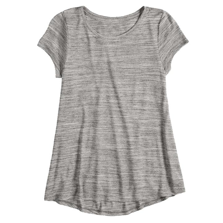 Girls 7-16 So&reg; Short Sleeve Tunic Tee, Size: 10, Dark Grey