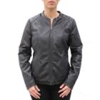 Women's Mo-ka Faux-leather Moto Jacket, Size: Large, Black