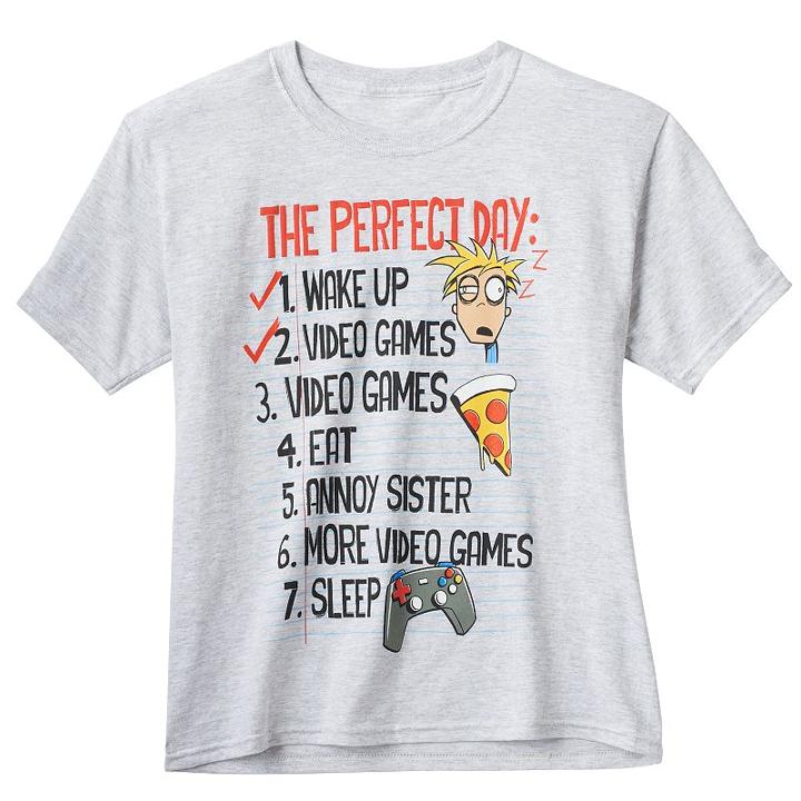 Boys 8-20 Perfect Day Tee, Boy's, Size: Xl, Med Grey