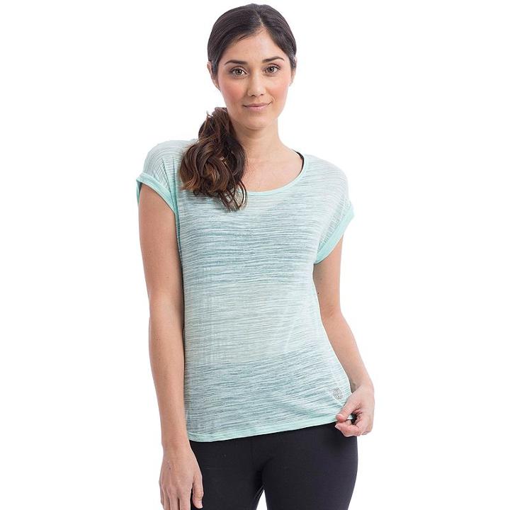 Women's Balance Collection Kimmy Twist Back Burnout Tee, Size: Medium, Lt Green